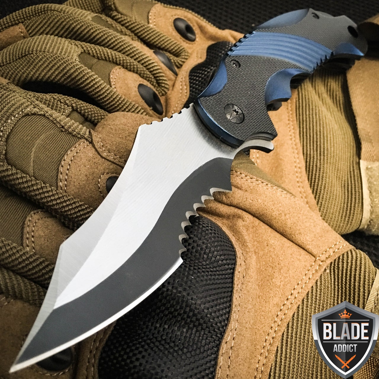 MTECH EXTREME BALLISTIC ARMY Tactical Military Spring Assisted Pocket Knife BLUE