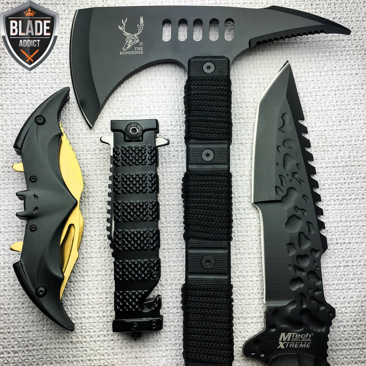 8.5" MTECH FANTASY Hunting Survival Fixed Blade KNIFE TWIN DAGGER w/ SHEATH