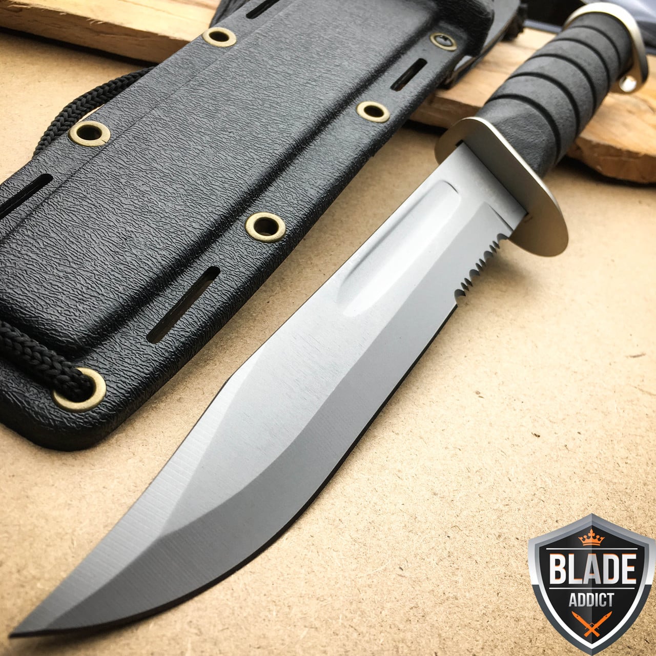 12″ Marine Hunting Tactical Military Combat Survival Knife Fixed Blade Camping