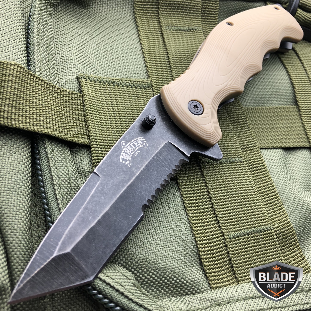 8.5" Military Tactical Spring Assisted Open Tanto Folding Blade Pocket Knife Orange