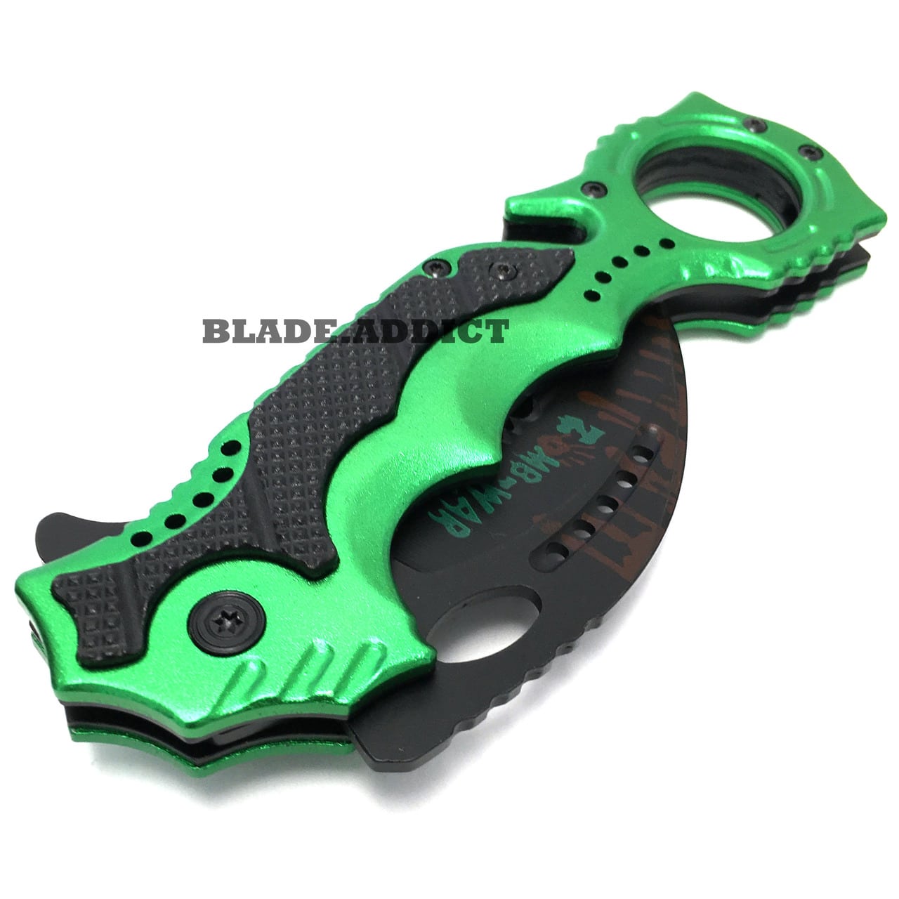 3PC 8" KARAMBIT Hawkbill Tactical Claw Spring Assisted Pocket Knife Rescue Blade