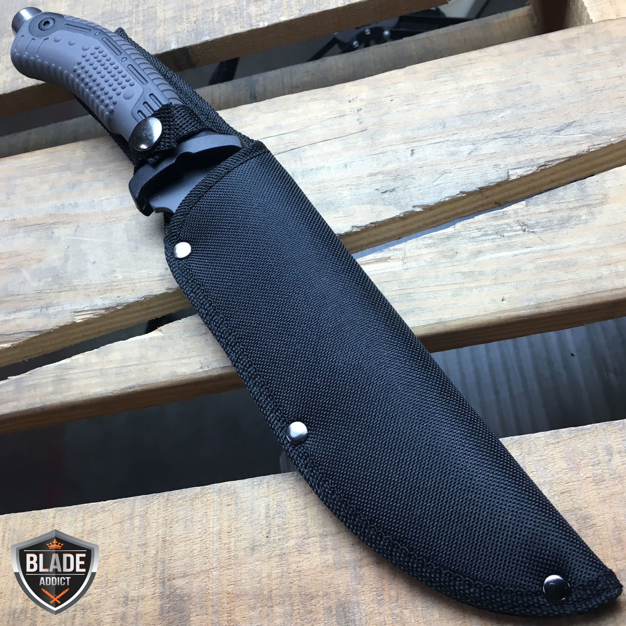 13" TACTICAL SURVIVAL Rambo Army Bowie FIXED BLADE KNIFE Hunting w/ SHEATH NEW