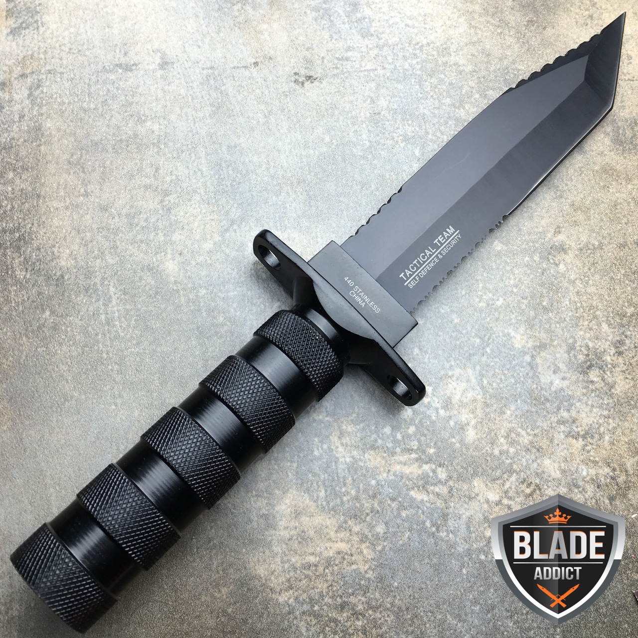 12" Tactical TANTO Hunting Rambo Fixed Blade Knife Machete Bowie Survival