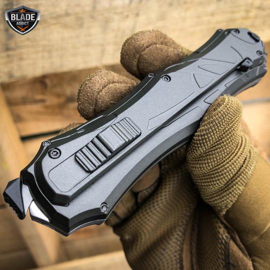 Smith & Wesson OTF Assist Finger Actuator Tanto Knife (3.2" Black Serr)