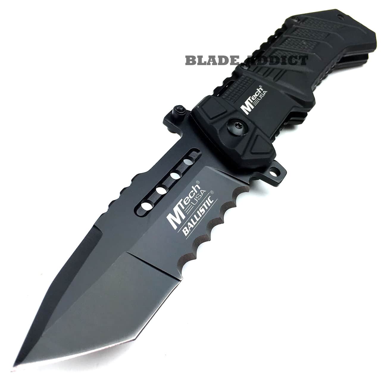 MTech BALLISTIC ARMY Tactical Military Spring Assisted Open Pocket Knife BLACK