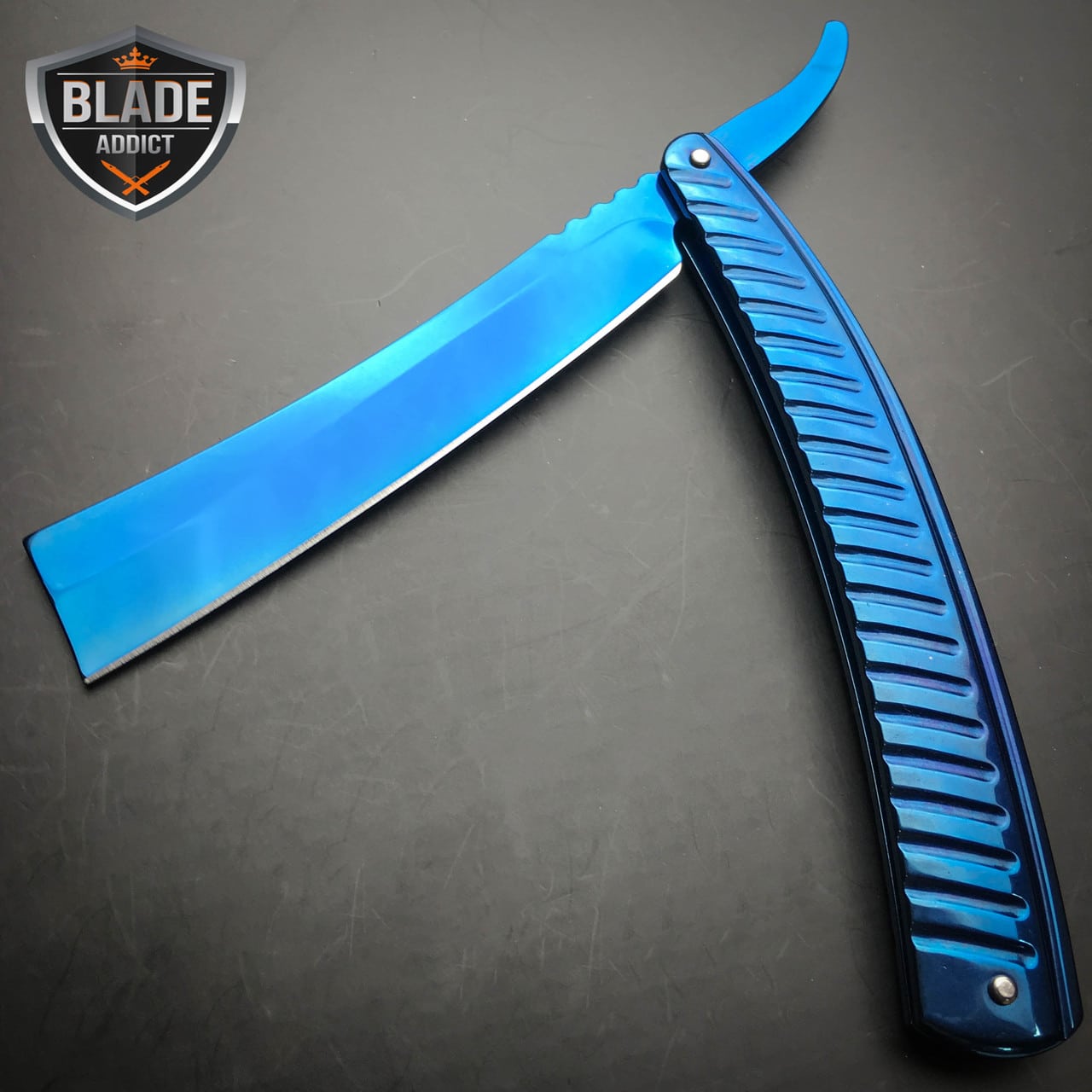 GOLD FADE Straight Blade Barber Razor Folding Pocket Knife Shaving Cut Throat