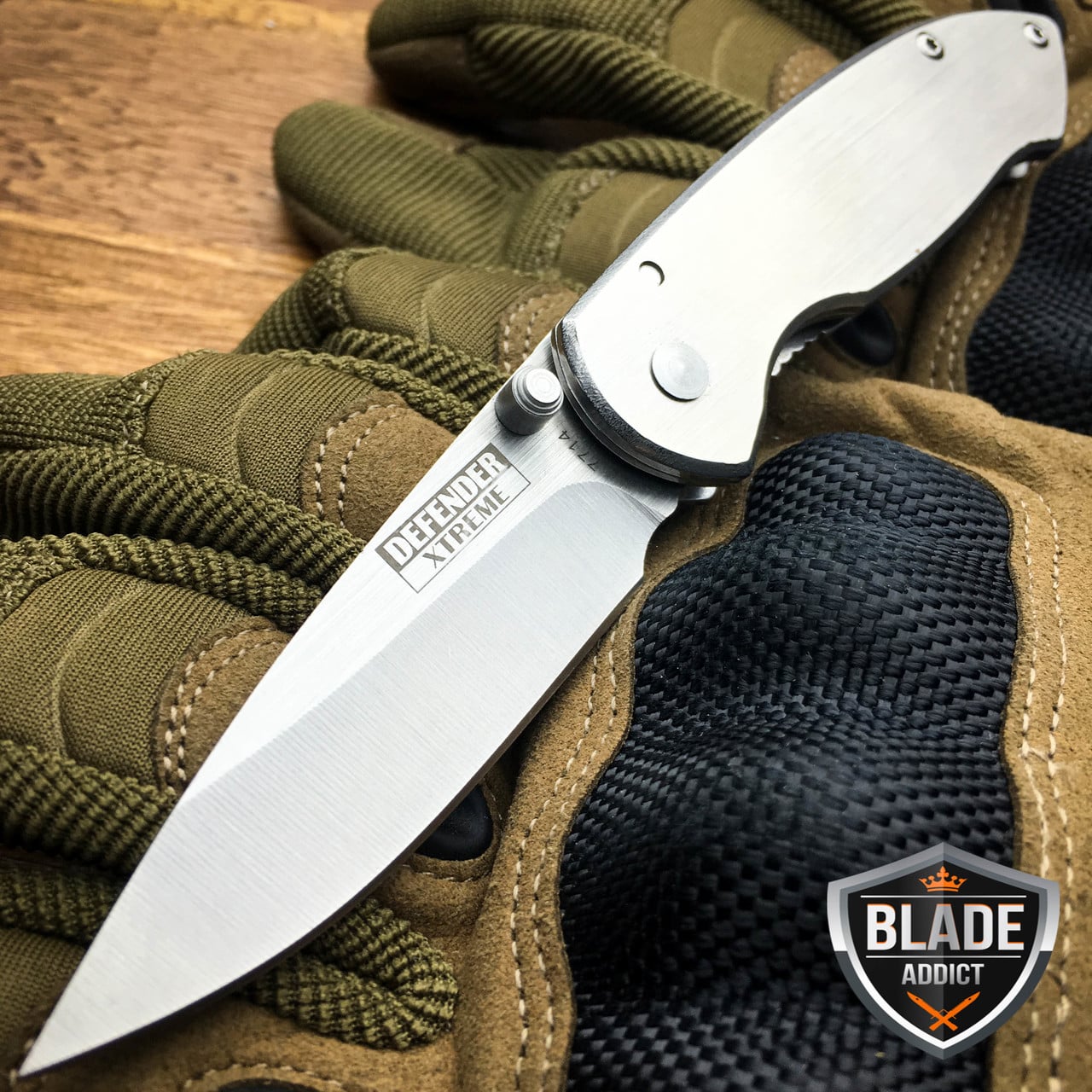 6.5″ FULL STAINLESS STEEL TACTICAL COMBAT SPRING ASSISTED OPEN POCKET KNIFE EDC