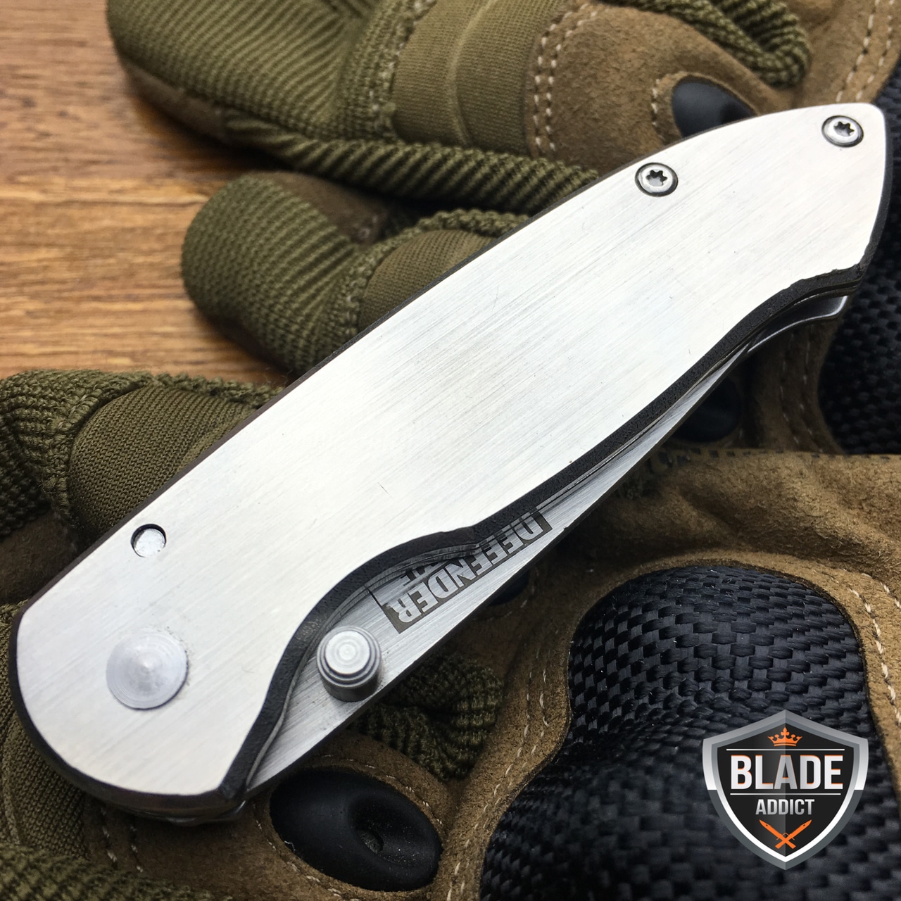 6.5" FULL STAINLESS STEEL TACTICAL COMBAT SPRING ASSISTED OPEN POCKET KNIFE EDC