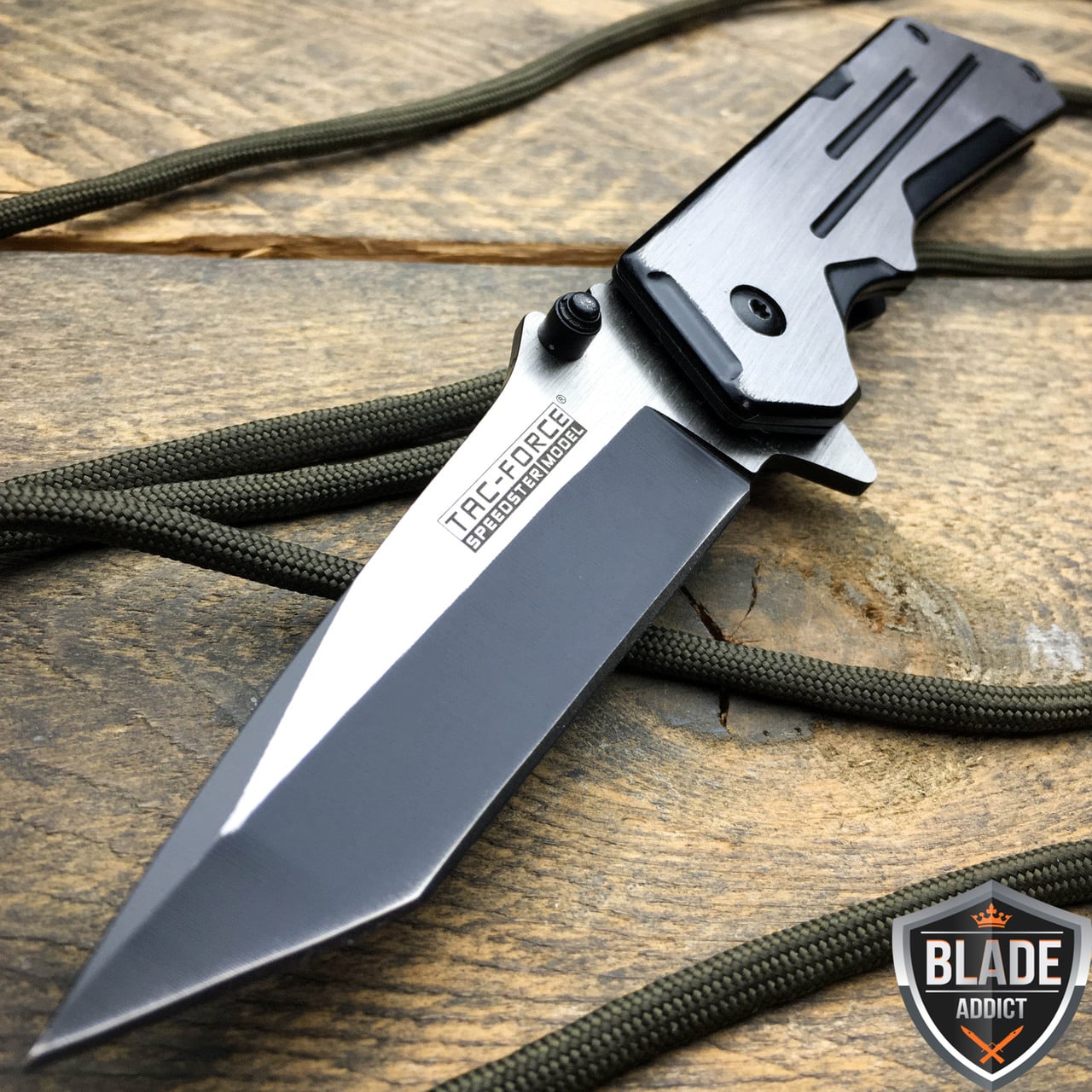 8" TAC-FORCE Spring Assisted Open TACTICAL TANTO Folding Blade Pocket Knife NEW-