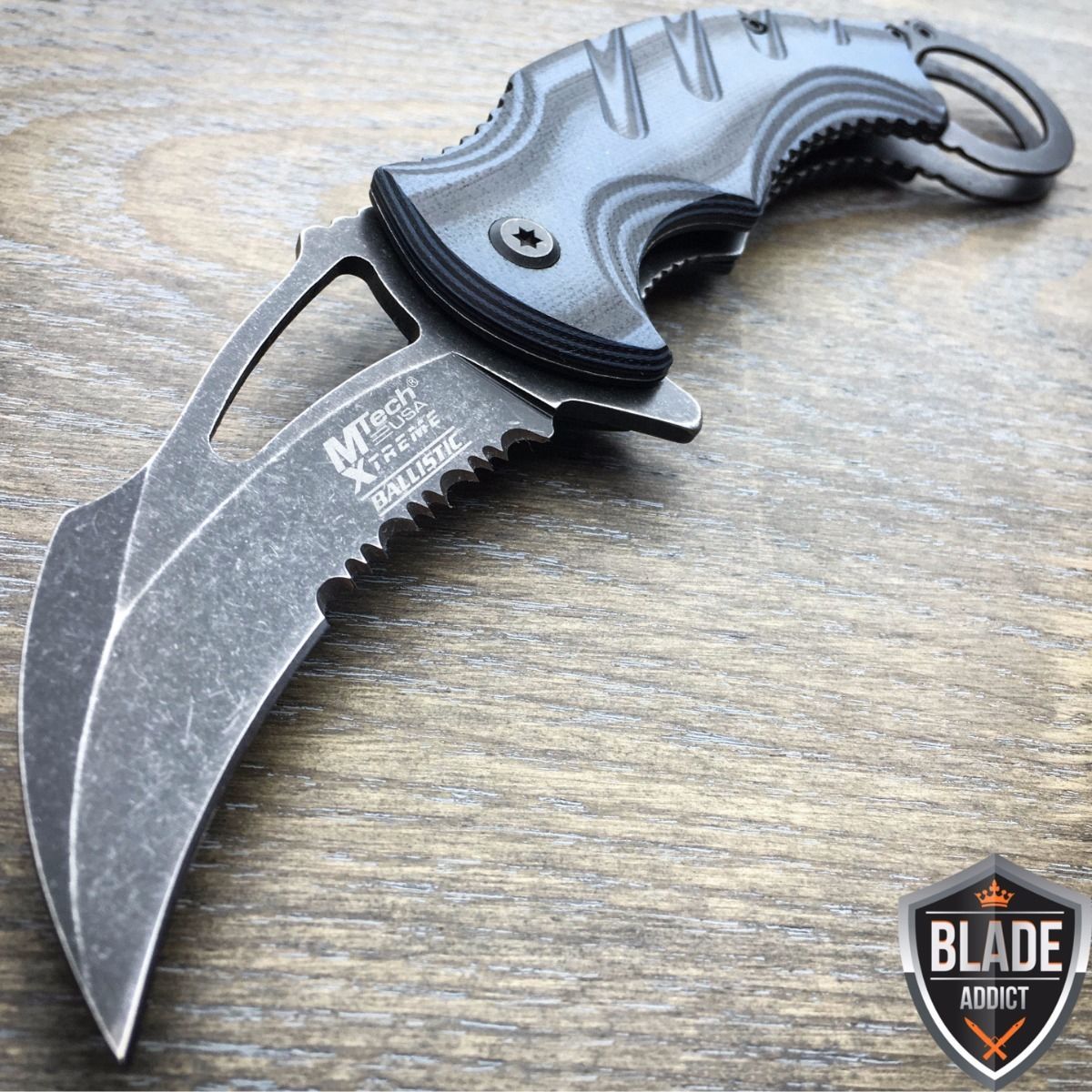 8″ Spring Assisted Open Folding Pocket Knife Karambit Claw Combat Tactical