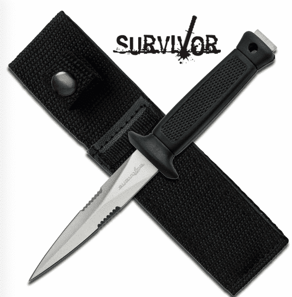 6.5" Double Edge Military Tactical Fixed Blade Boot Knife Throwing