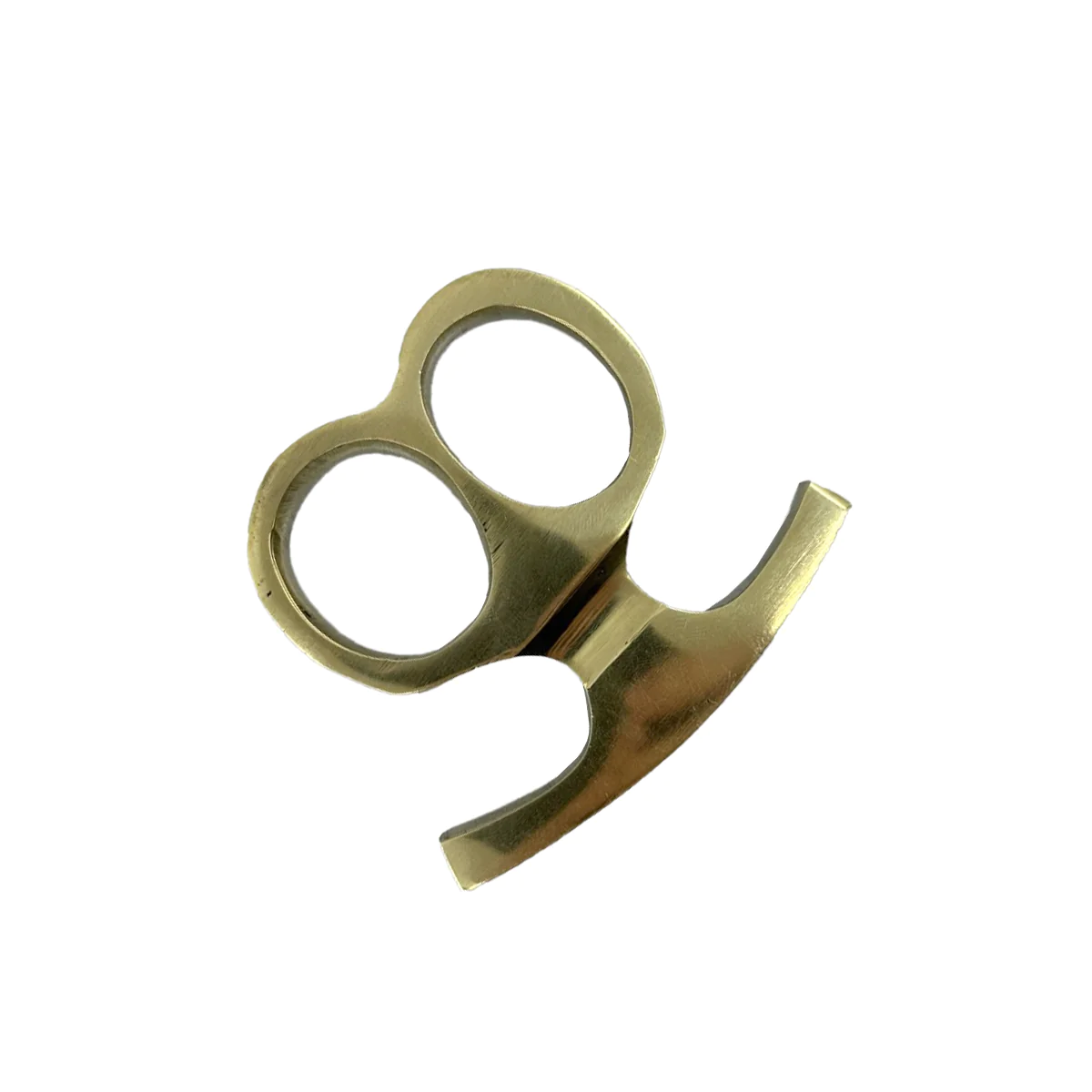Brass Dual-Finger Defender: Two Finger Heavy Brass Knuckle