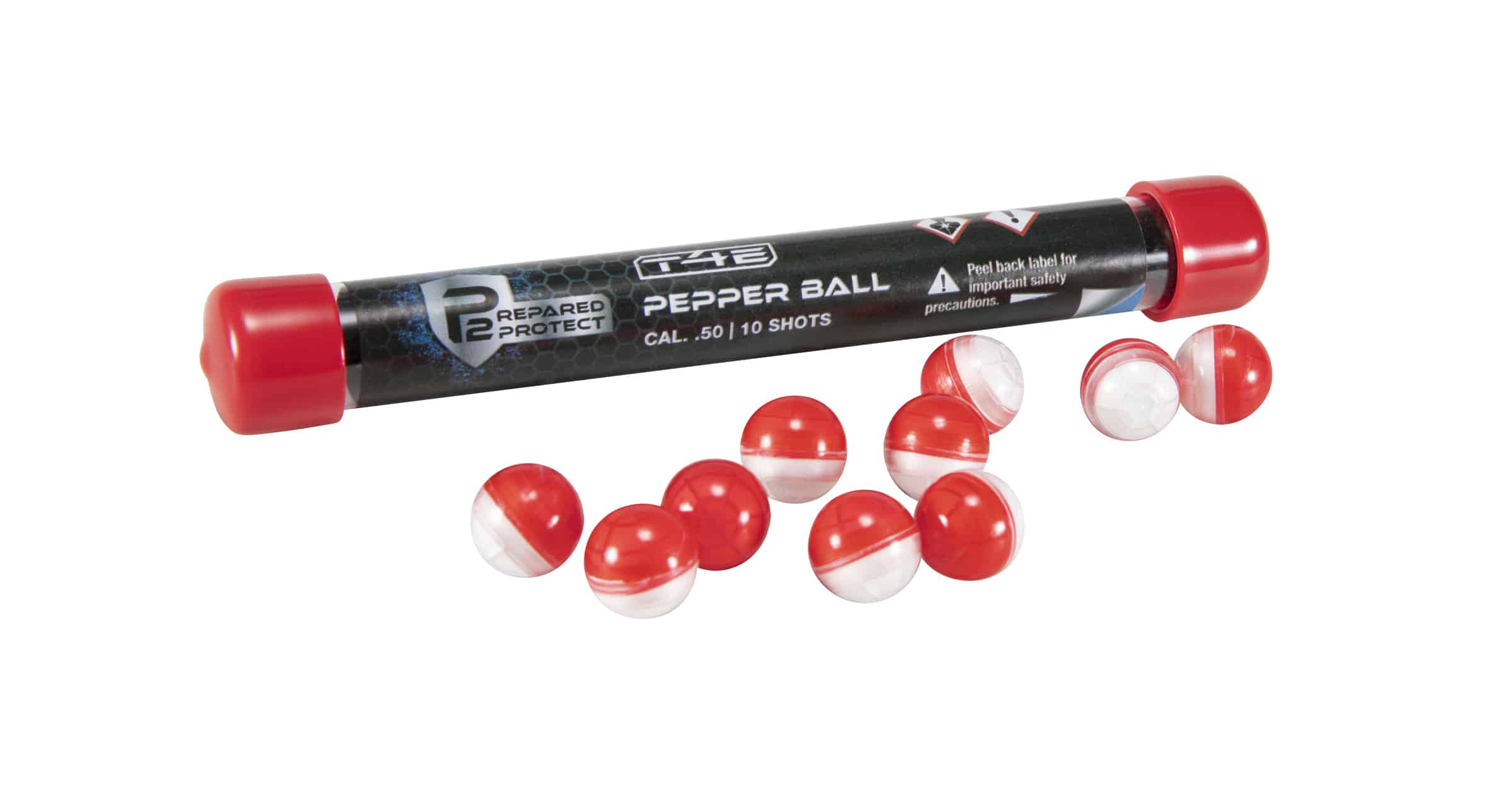 P2P PEPPER ROUNDS .50 CAL RED/WHITE 10 CT