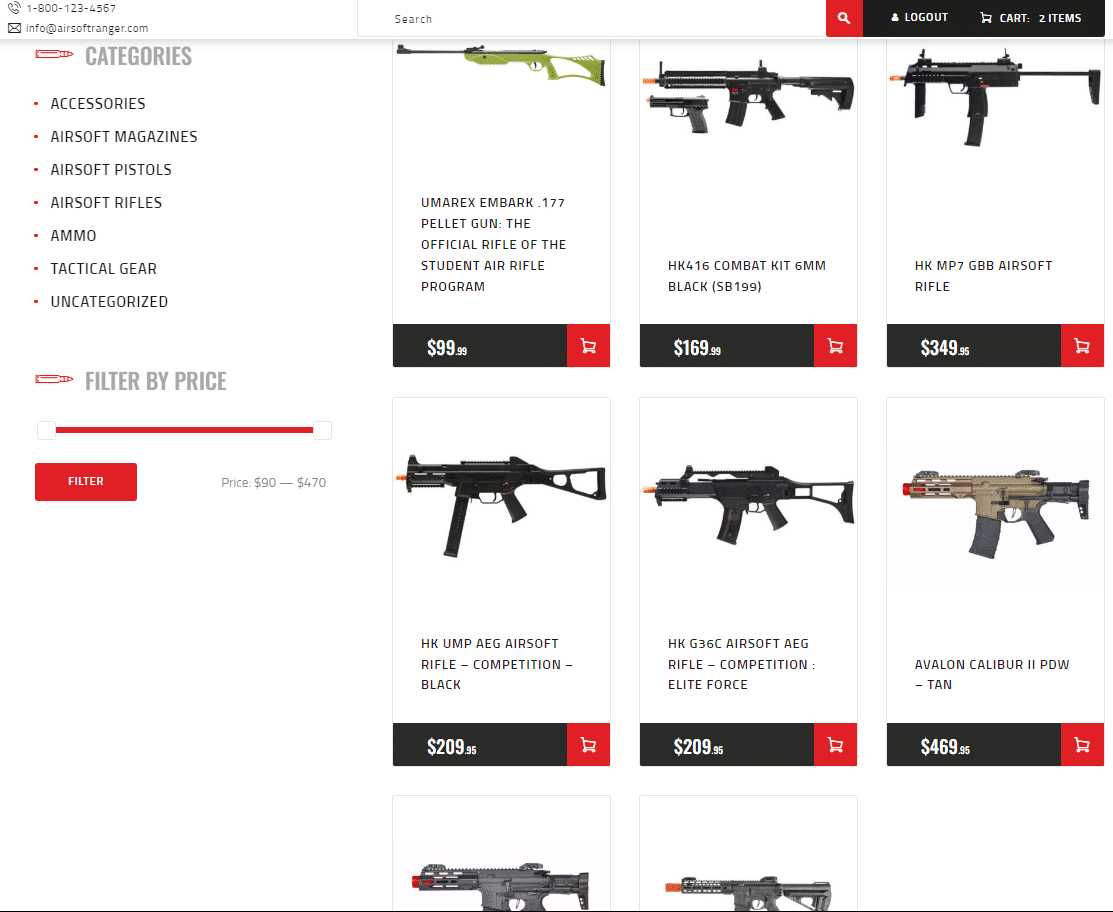 Airsoft Ranger Website Shot