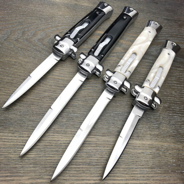 Italian Stiletto OTF Automatic Knife – 9" and 11" Sizes in White and Black